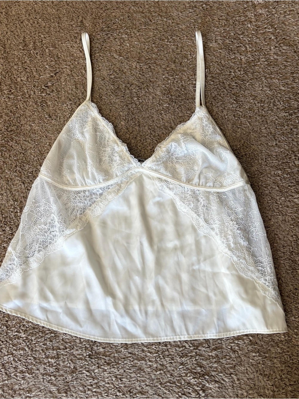 Abercrombie Women’s Sheer Sleep Cami | Pearl | Size Medium